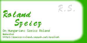 roland szeicz business card